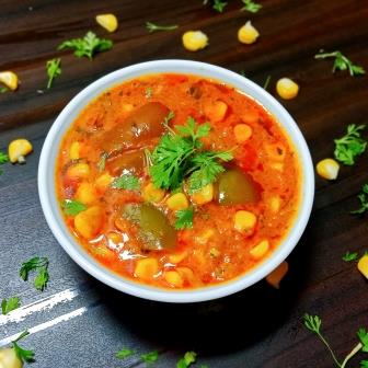 कॉर्न कैप्सिकम मसाला (corn capsicum masala in hindi)