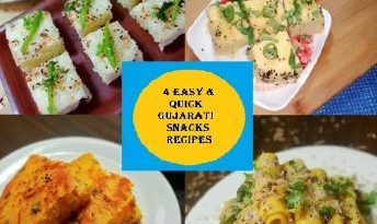 4 easy & quick gujarati snacks recipes | गुजराती नाश्ते की रेसिपी | healthy gujarati snacks