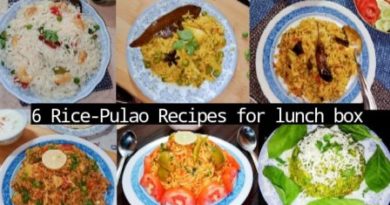 लंच बॉक्स राइस पुलाव | 6 आसान झटपट टिफिन राइस पुलाव | lunch box recipes