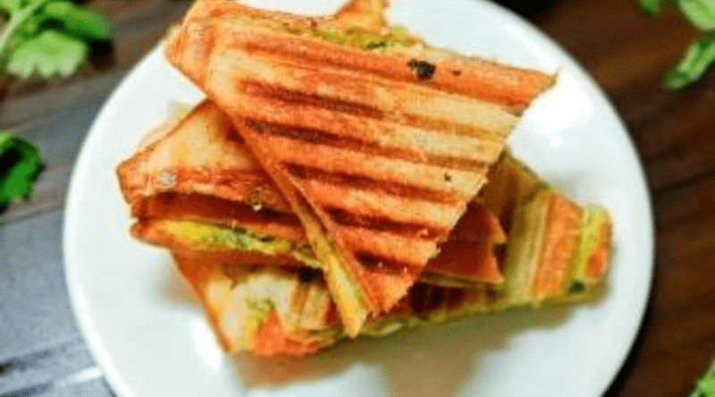 Veg Cheese Grilled Sandwich recipe in hindi