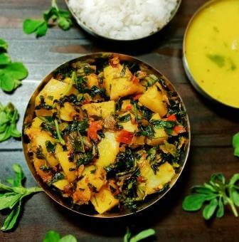 आलू मेथी की सब्जी | aloo methi recipe in hindi | पंजाबी आलू मेथी की रेसिपी | आलू मेथी की सूखी सब्जी | सूखी आलू मेथी की सब्जी बनाने की विधि